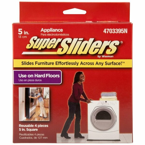 Super Sliders SLIDERS SQR BLK 5 in. W, 4PK 4703395N